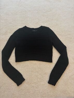 Millau Black Crew Neck Cropped Sweater